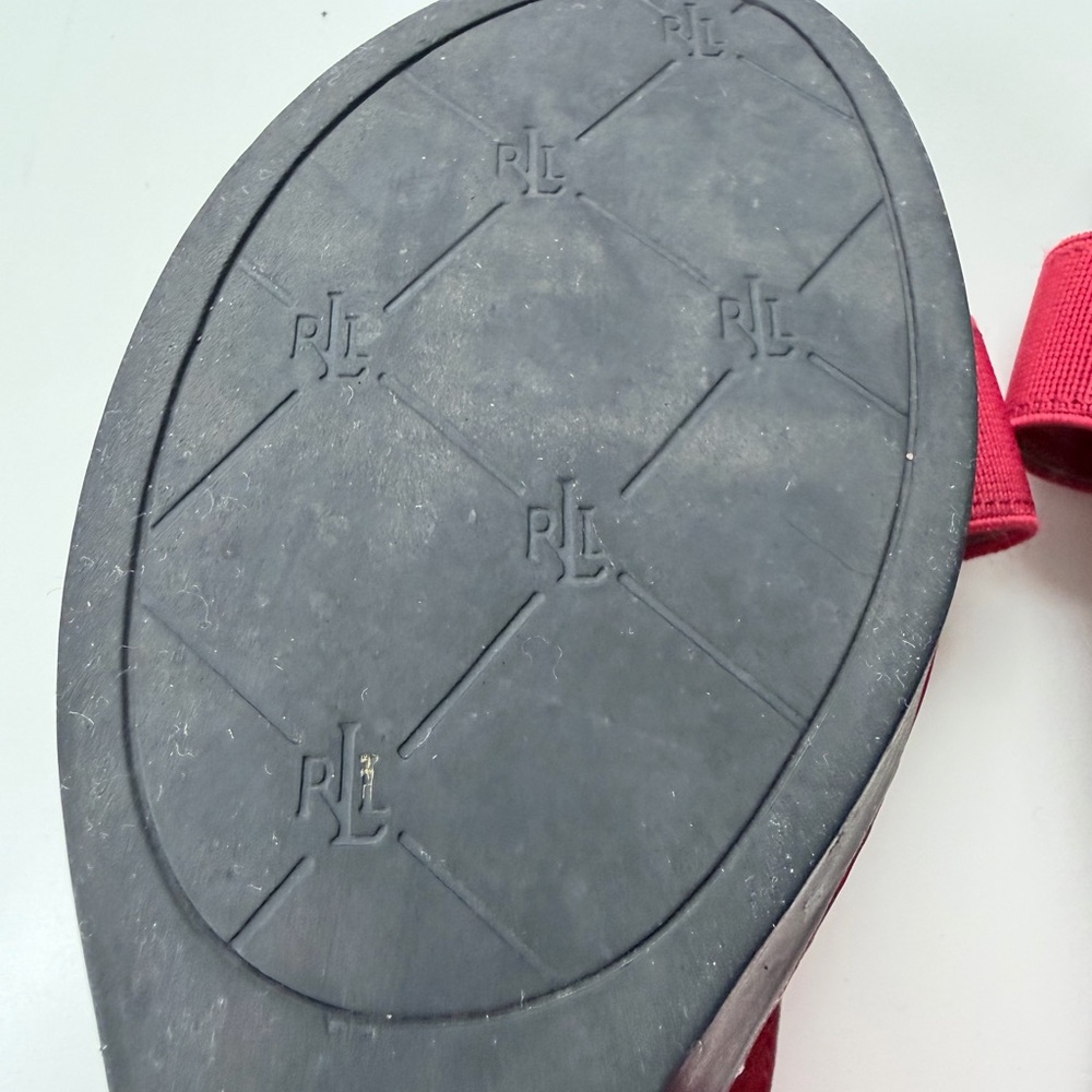 Lauren Ralph Lauren Red Wedge Sandals - Picture 9 of 13